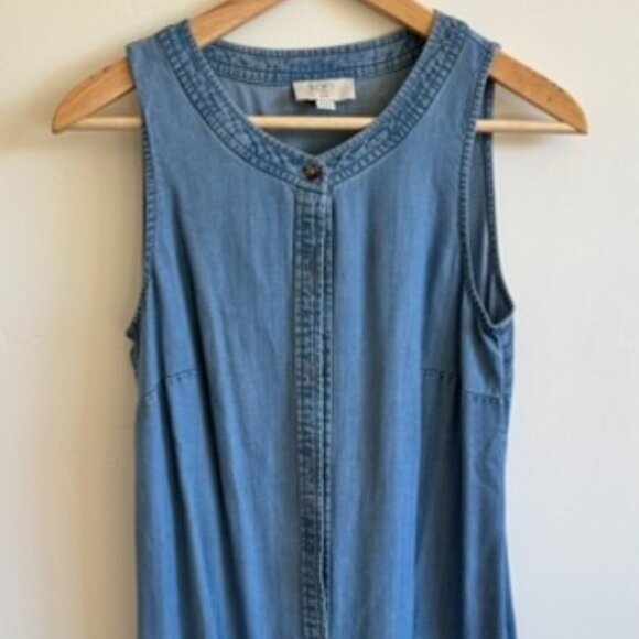 LOFT Dresses & Skirts - Ann Taylor LOFT Sleeveless Button Front Denim Dress SP NWOT